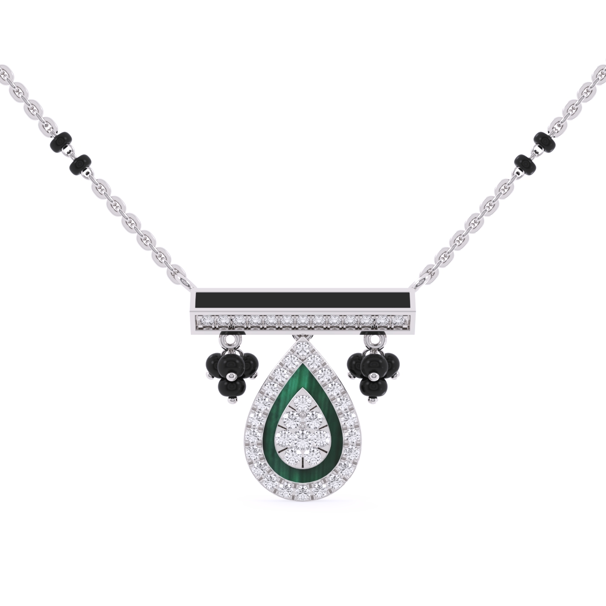 Fancy Pear Halo Diamond Mangalsutra